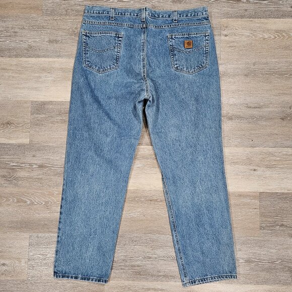 Carhartt B18-STW 40x30 Traditional Fit Blue Denim Jeans 100% Cotton - Picture 2 of 8